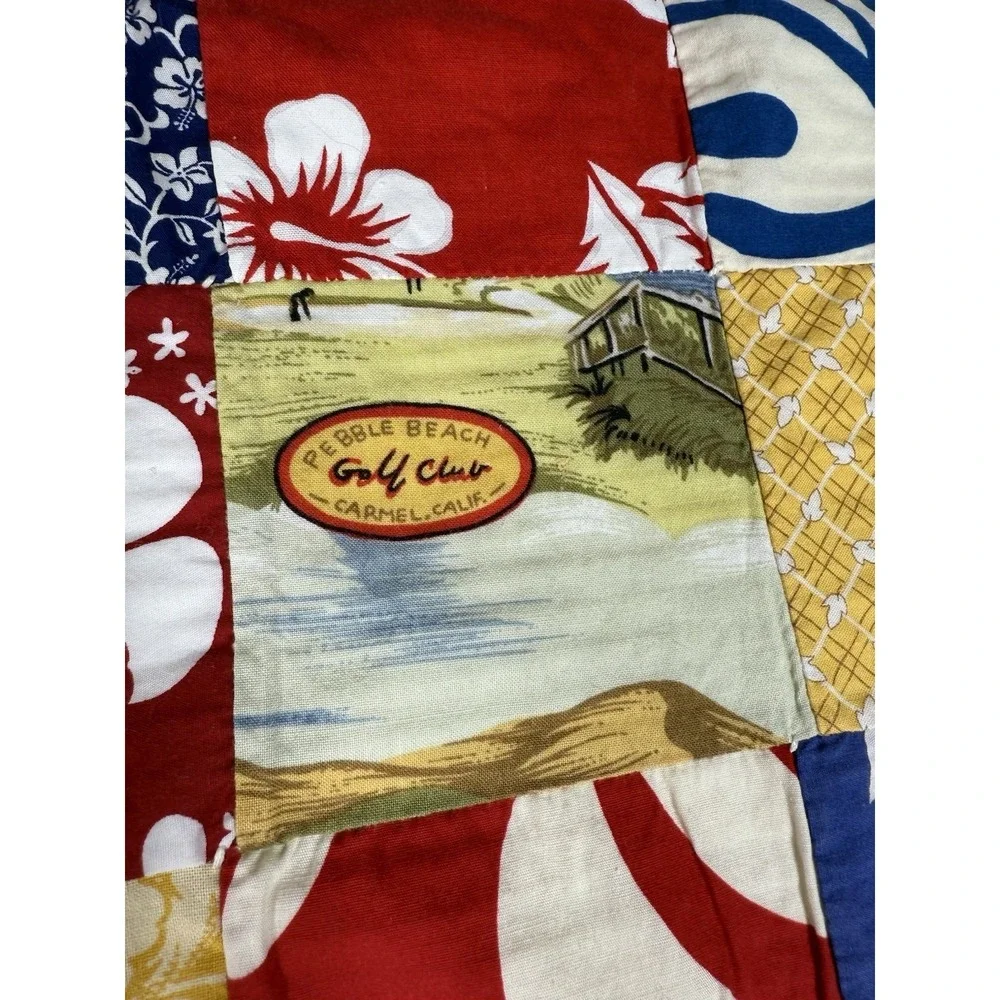Hawaiian Quilt Blanket Beaches Floral‎ Print Patch Lap Baby Blanket Handmade